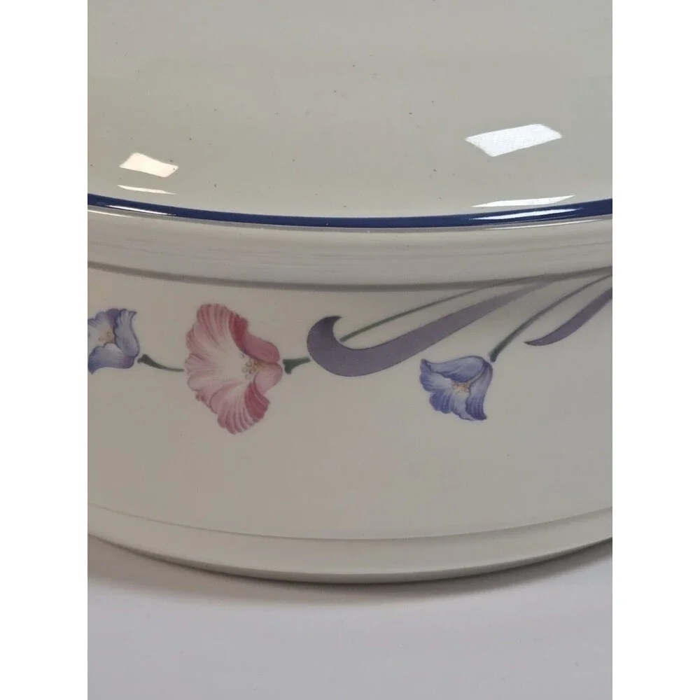 Lenox Glories on Grey Chinastone 2 Qt Covered Casserole Dish Lid USA 9 5/8